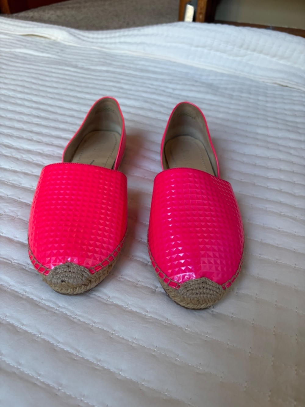 Jimmy Choo Neon Pink Textured D’Orsay Espadrille Flats EU 37 / US 7 - Picture 5 of 8